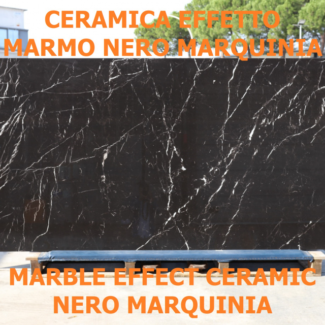 Nero Marquinia marble effect ceramic - Black Marquinia