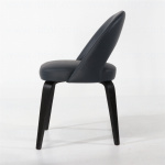 ESSE chair in bordeaux Smerigliato leather with dark wenge wood legs