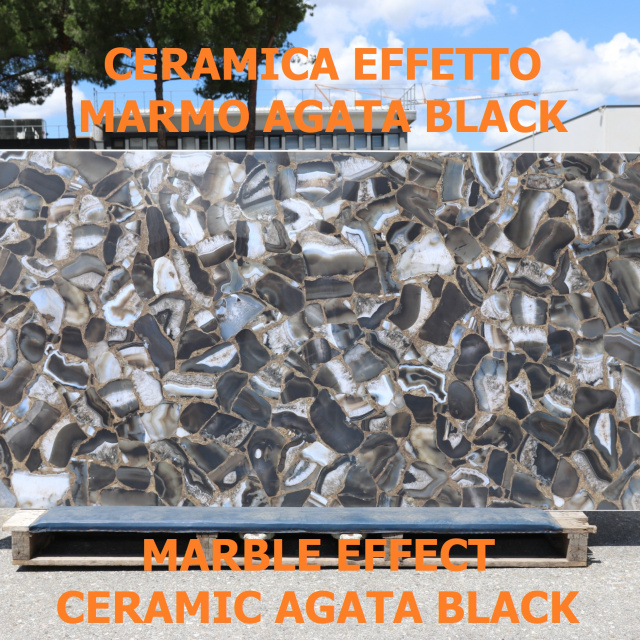 Keramik mit schwarzem Achateffekt - Agata Black