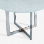 LC SIDE TABLE WITH CRACKLED GLASS TOP