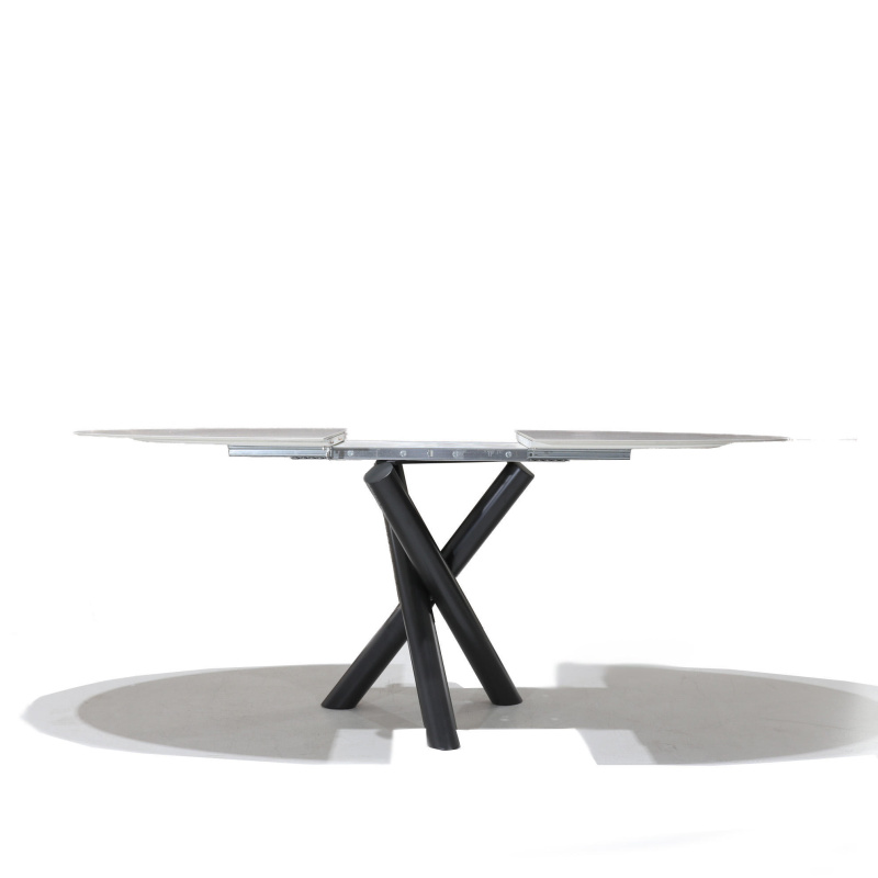 Tavolo Allungabile Rettangolare In Ceramica Marmo Nero/Oro, 140/200x89x77 Cm, Base Metallo Nero, Capacità 100 Kg, Per Pranzo O Cucina
