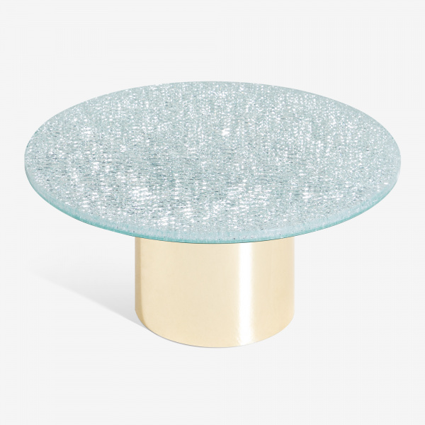 JUG COFFEE TABLE WITH CRACKLED GLASS TOP