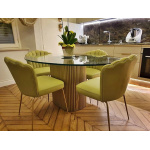 ROUND OR OVAL MILLERIGHE TABLE WITH GLASS TOP