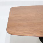 WING TABLE WITH BARREL-SHAPED VENEERED TOP 