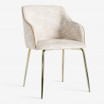 GEMMA CHAIR WITH ARMRESTS-METAL LEGS