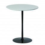 TEODORO table laqué noir - table ronde en aluminium et plateau en bois