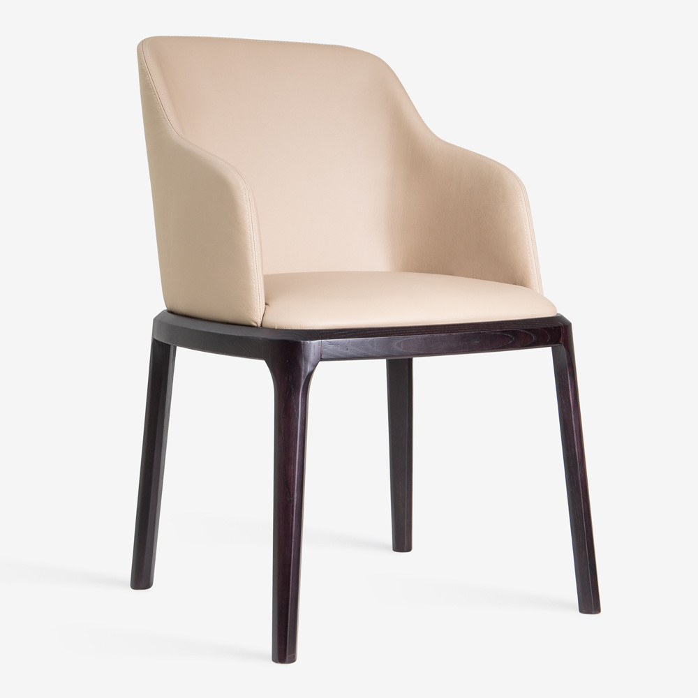 GEMMA CHAIR WITH ARMRESTS-WOODEN LEGS