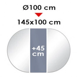 RONDE extensible: De 100 à 145 X 100 cm