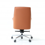 Chaise AERON OFFICE avec revêtement en cuir orange