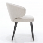 MARTIN chair with arms covered in cotton and dark wenge legs