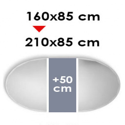 OVAL extensible: von 160x85 bis 210x85 cm