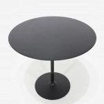 TEODORO Tisch schwarz lackiert - runder Esstisch aus Aluminium und Holz