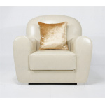 Armchair Luxory in classic style with white leather upholstery