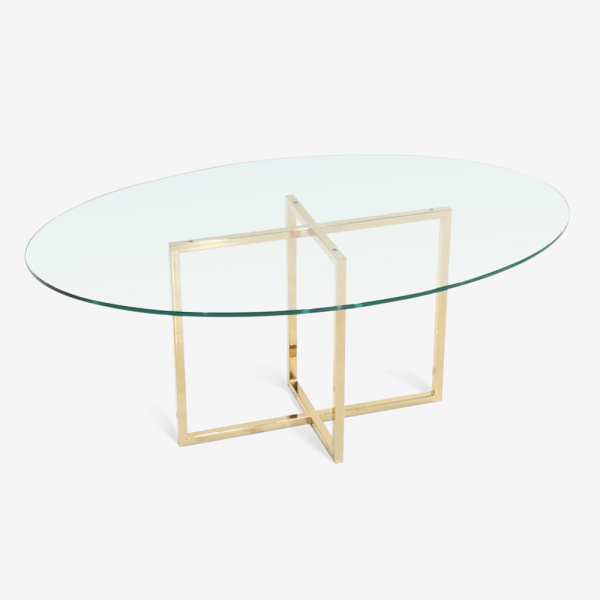 KROSS TABLE WITH GLASS TOP