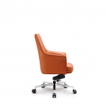 Krzesło AERON OFFICE z pomarańczową skórzaną tapicerką