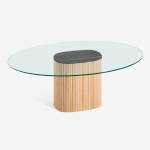 ROUND OR OVAL MILLERIGHE TABLE WITH GLASS TOP