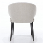 MARTIN chair with arms covered in cotton and dark wenge legs