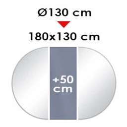 RONDE extensible: De 130 à 180 x 130 cm