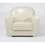 Armchair Luxory in classic style with white leather upholstery