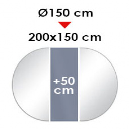 TONDO allungabile: Da 150 a 200 x 150 cm