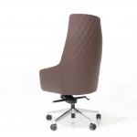 ANTHEA office armchair with quilted brown frosted leather upholstery