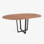 KROSS ROUND OR OVAL EXTENSIBLE VENEERED TABLE