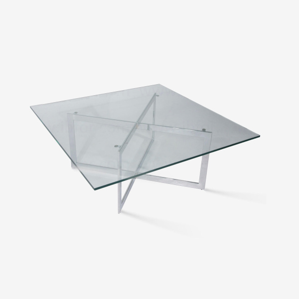 LC SQUARE GLASS COFFEE TABLE