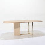INDIANA TABLE WITH BARREL-SHAPED VENEERED TOP 