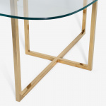 KROSS TABLE WITH GLASS BARREL-SHAPED TOP