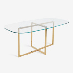 KROSS TABLE WITH GLASS BARREL-SHAPED TOP