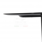 ROCK ONE table with 220x110 cm barrel top in black guinea marble and black lacquered metal base