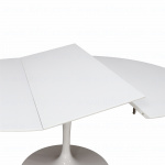 WING EXTENDABLE TABLE WITH ROUND OR OVAL LIQUID LAMINATE TOP 