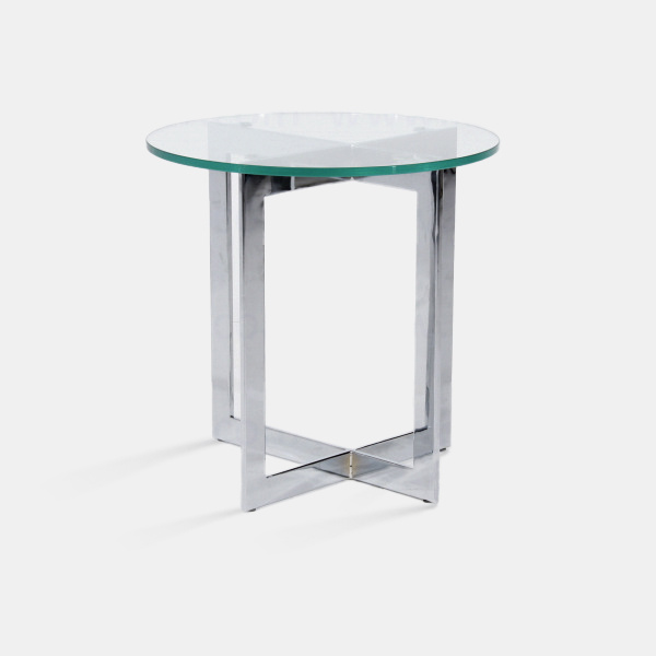 LC ROUND SIDE TABLE IN GLASS