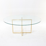 KROSS TABLE WITH GLASS OVAL TOP