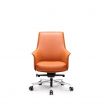 Krzesło AERON OFFICE z pomarańczową skórzaną tapicerką